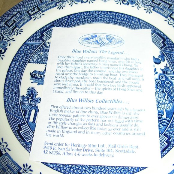 Vintage CHURCHILL BLUE WILLOW 3 pcs ~ Dinner Plate, Cup & Saucer Dinnerware NIB - Picture 3 of 6